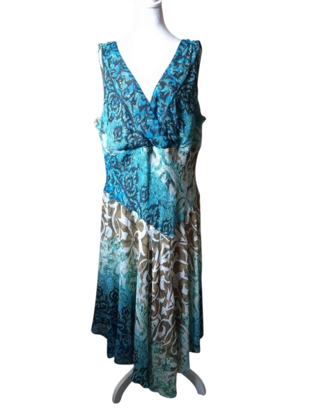 Y2K Babydoll Fairy Whimsy Asymmetrical Midi Patchwork Dress Size 22 Dressbarn